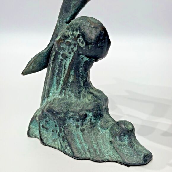 Vintage SPI San Pacific Int'l Bronze Dolphin Statue Sculpture 7.5 Inch Tall (B1) - Picture 5 of 11